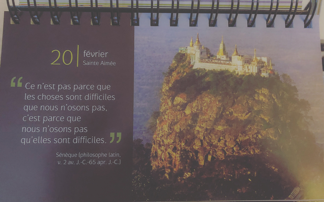 Citation sur un calendrier